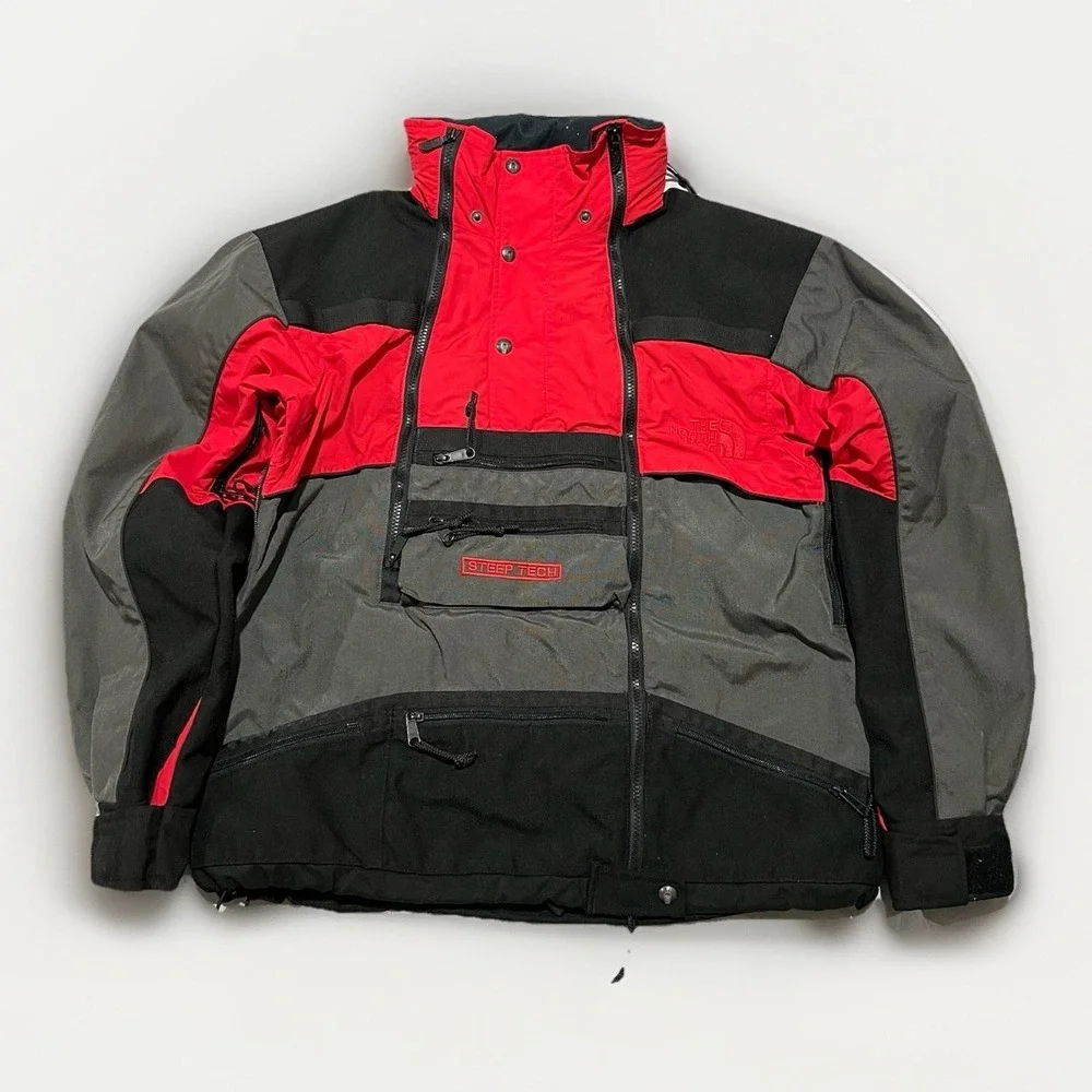 North Face Steep Tech Scot Schmidt. Ltd Edition Red Grey Mens L Vintage 90s Y2K